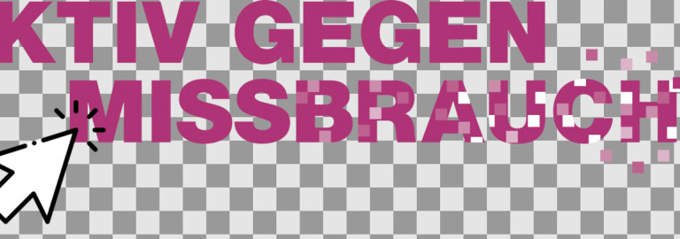 Logo "Aktiv gegen Missbrauch" der Fachstelle für den Umgang mit sexualisierter Gewalt mit Mauszeiger (RGB)