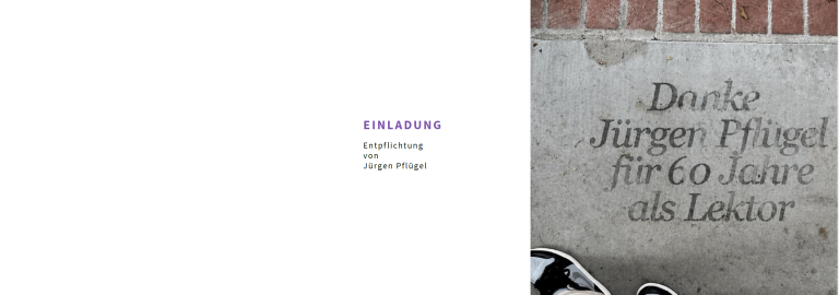 Einladung zur Enprflichtung von Jürgen Pflügel