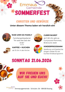 Plakat mit Programm und Angeboten